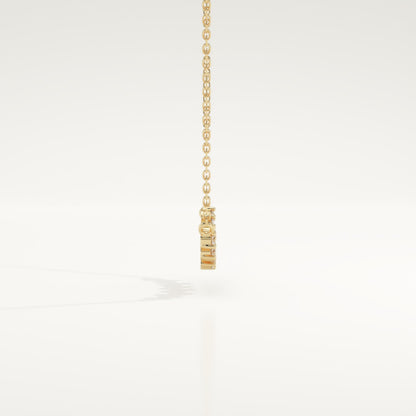 0.241 TCW Round Lab-Grown Diamond Charm Necklace