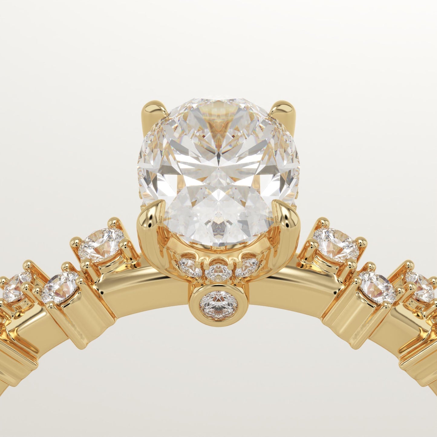 Oval Cut Hidden Halo & Pave Lab-Grown Diamond Engagement Ring