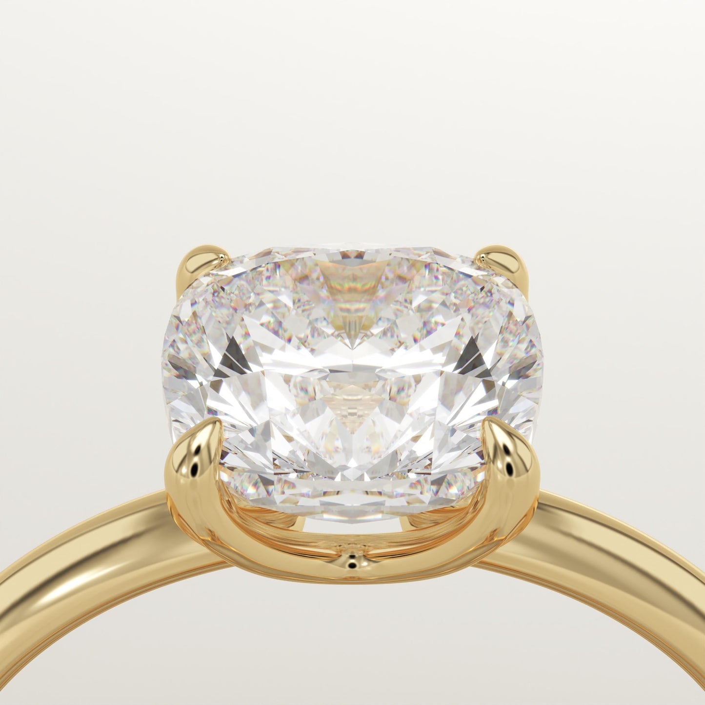 1.75 CT Cushion Cut Solitaire Moissanite Engagement Ring