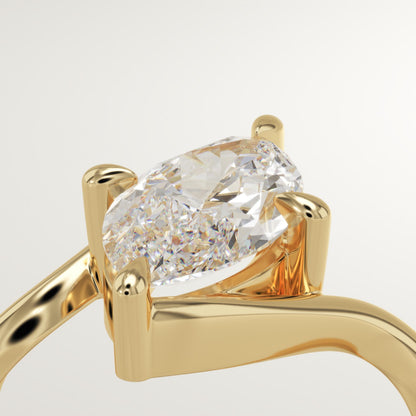 Marquise Cut Solitaire Lab-Grown Diamond Engagement Ring