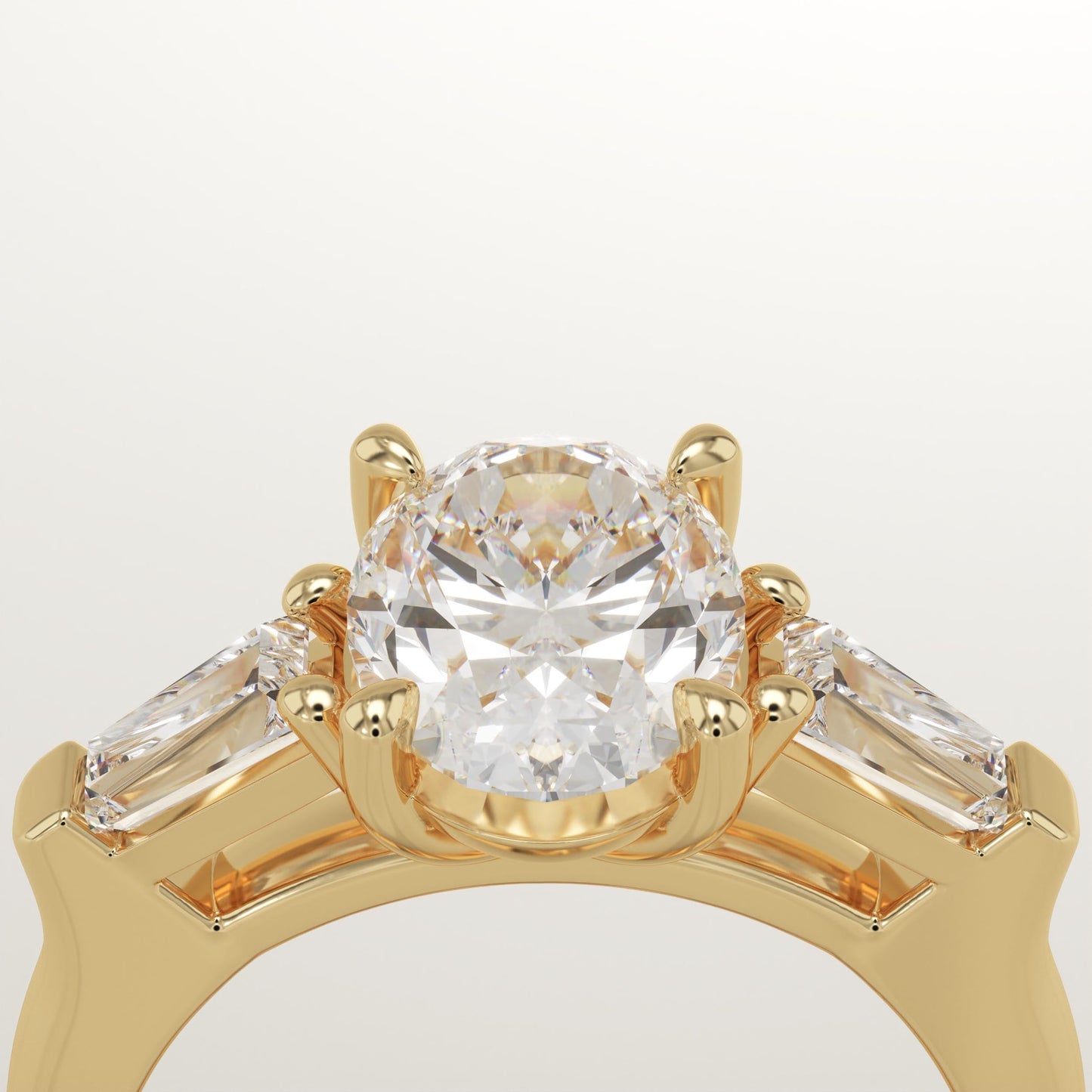 Oval Cut Three Stone Lab-Grown Diamond Engagement Ring