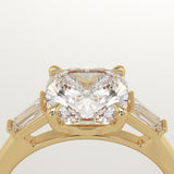 2.0 CT Cushion Cut Three Stone Lab-Grown Diamond Engagement Ring