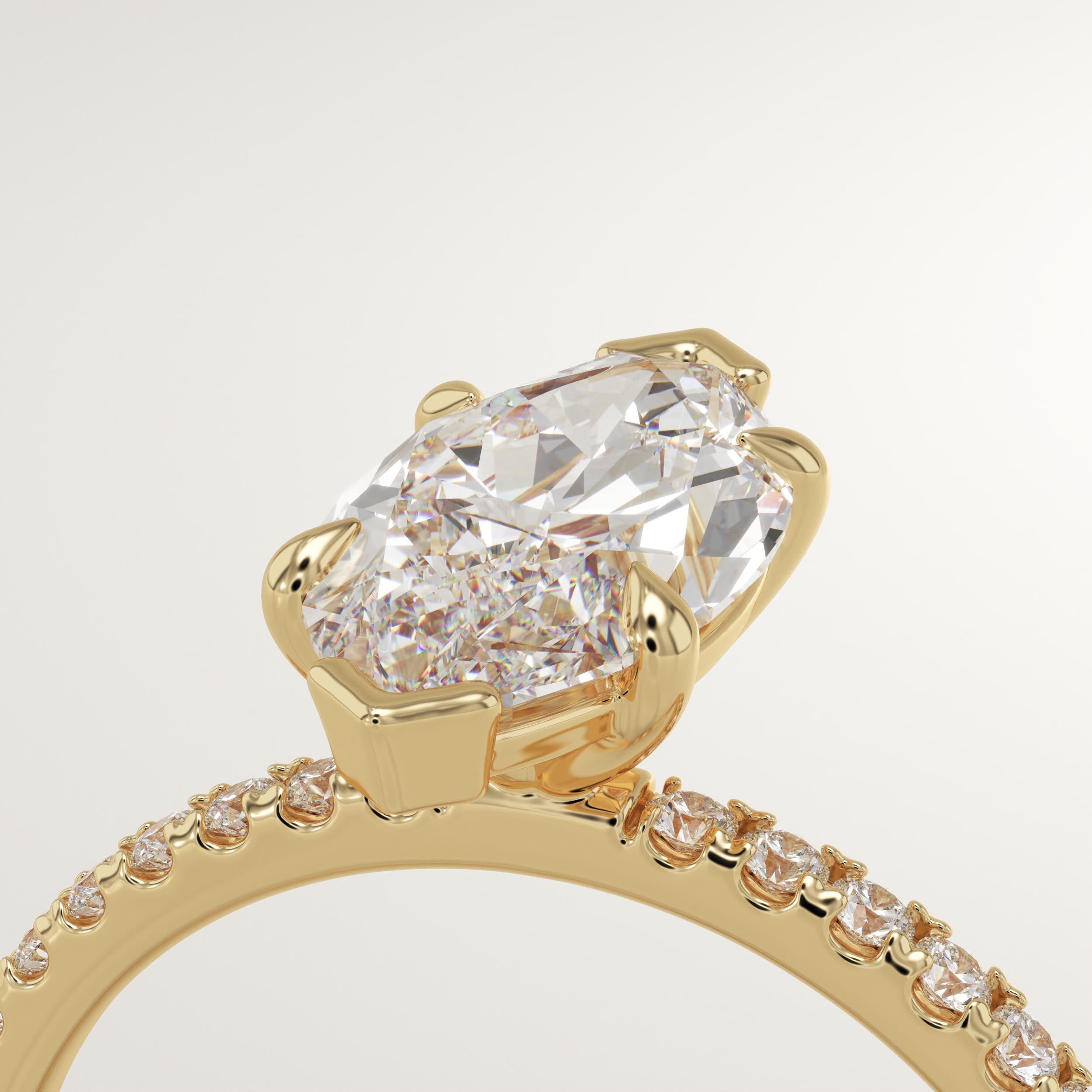 1.5 CT Marquise Cut Pave Lab-Grown Diamond Engagement Ring
