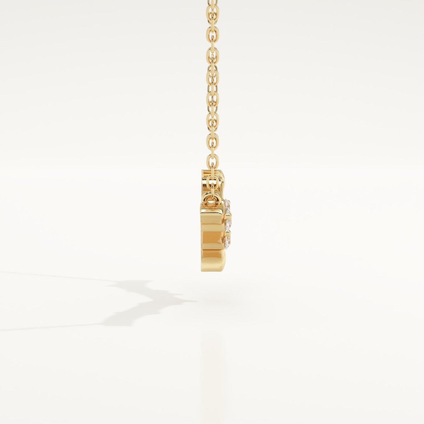 0.7 TCW Round Lab-Grown Diamond Charm Necklace