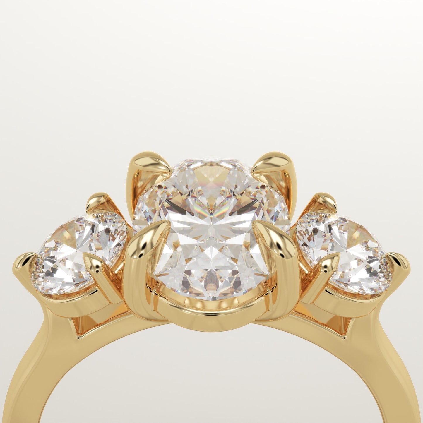 Oval Cut Three stone Lab-Grown Diamond Engagement Ring