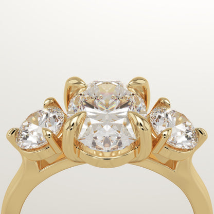 Oval Cut Three stone Lab-Grown Diamond Engagement Ring