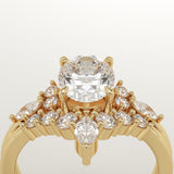 1.22 CT Oval Cut Cluster Lab-Grown Diamond Bridal Set