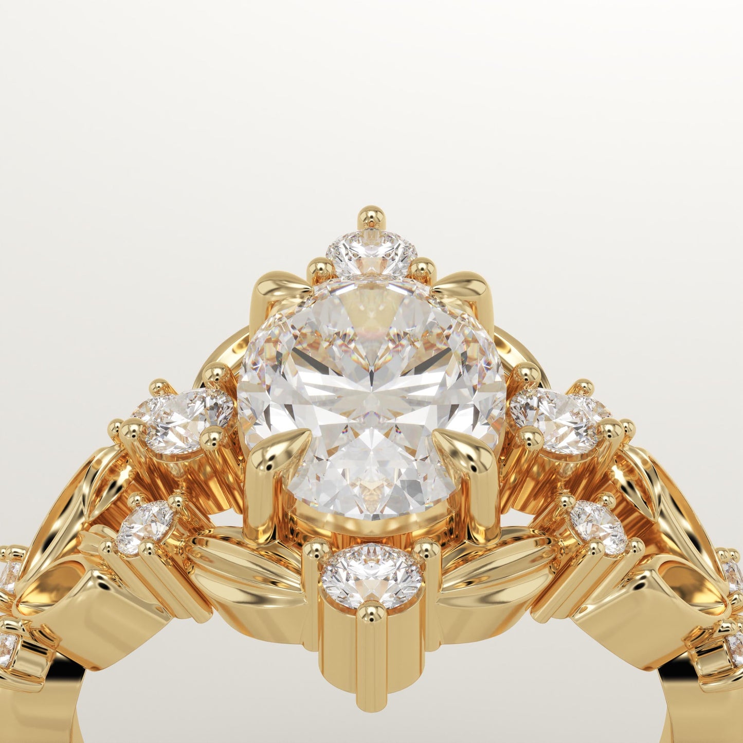 Oval Cut Nature Inspired Lab-Grown Diamond Engagement Ring
