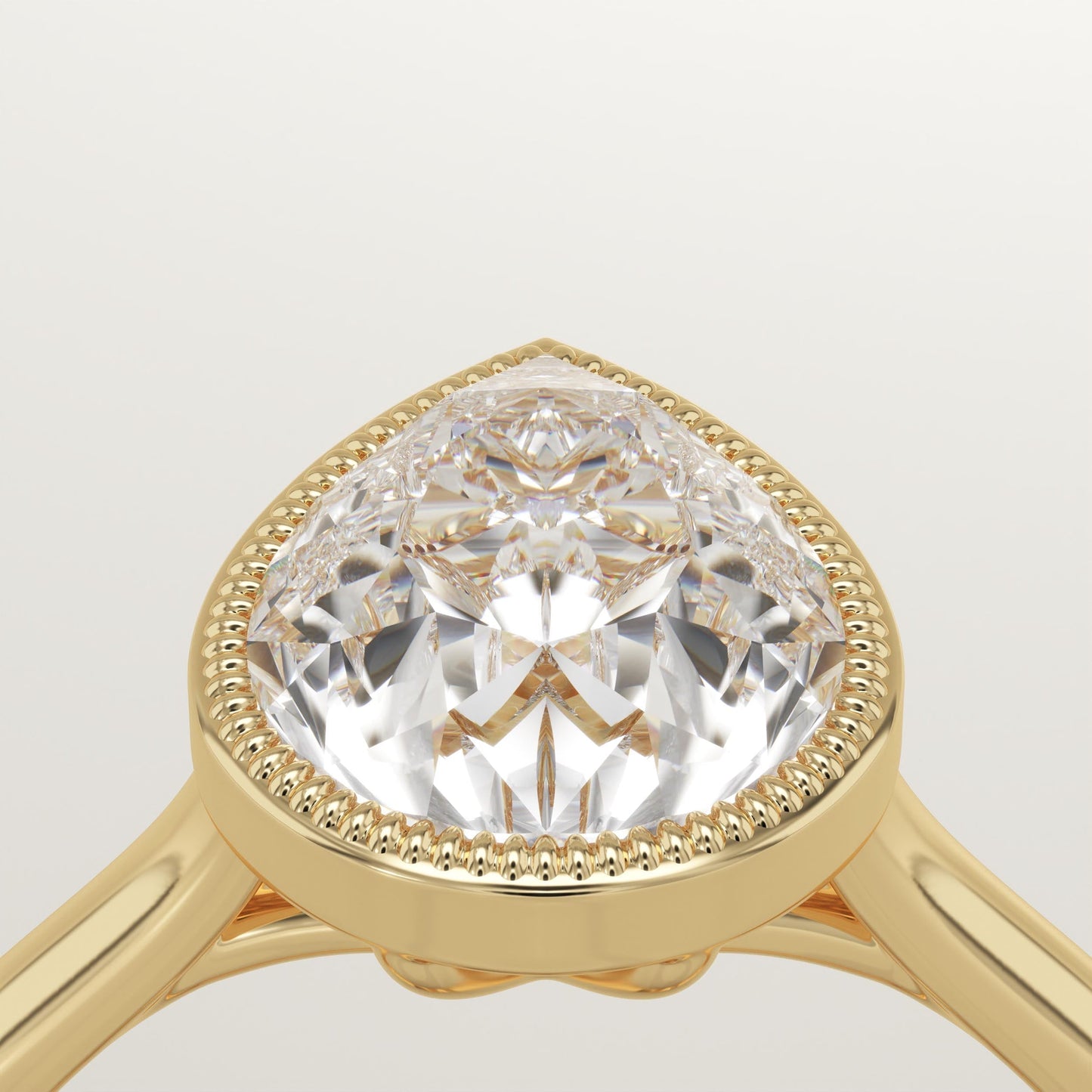 Pear Cut Solitaire Bezel Lab-Grown Diamond Engagement Ring