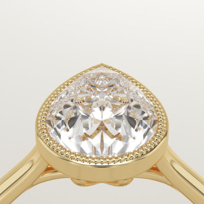 Pear Cut Solitaire Bezel Lab-Grown Diamond Engagement Ring