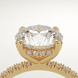 2.0 CT Round Cut Pave Lab-Grown Diamond Engagement Ring