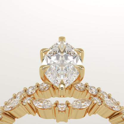 Marquise Cut Pave Lab-Grown Diamond Bridal Set