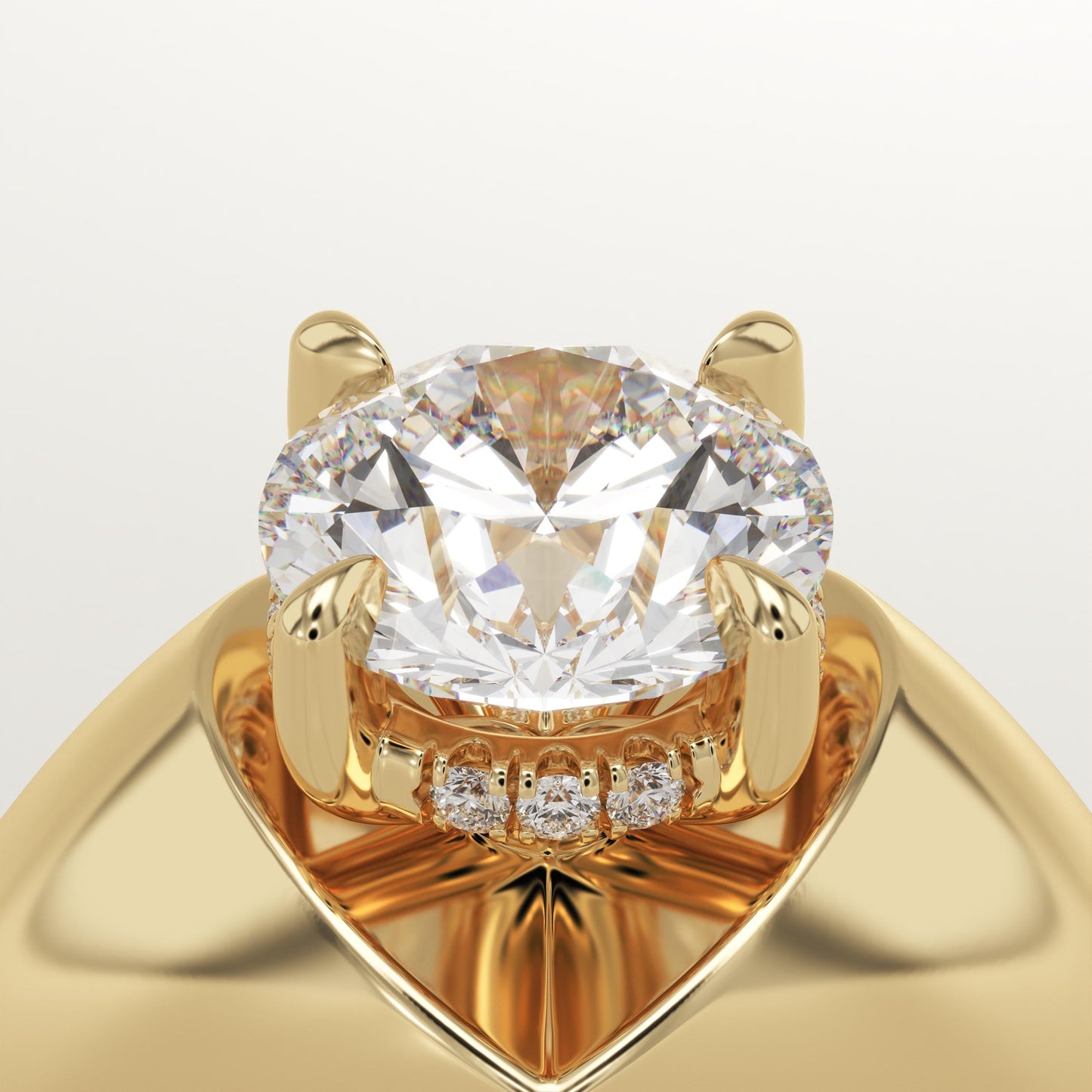Round Cut Hidden Halo Lab-Grown Diamond Engagement Ring