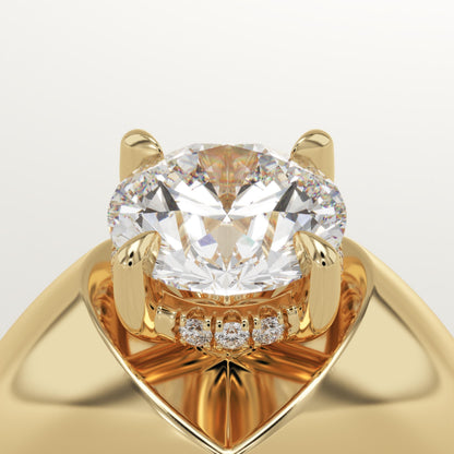 Round Cut Hidden Halo Lab-Grown Diamond Engagement Ring