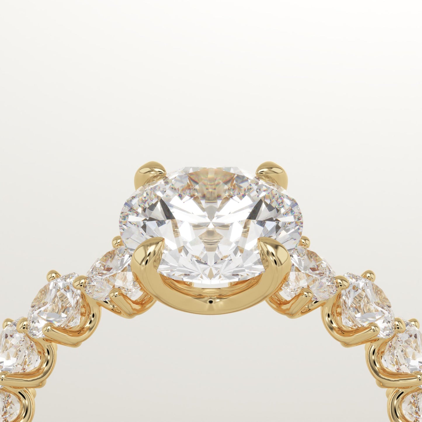 Round Cut Pave Lab-Grown Diamond Engagement Ring