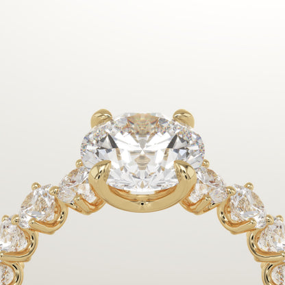 Round Cut Pave Lab-Grown Diamond Engagement Ring