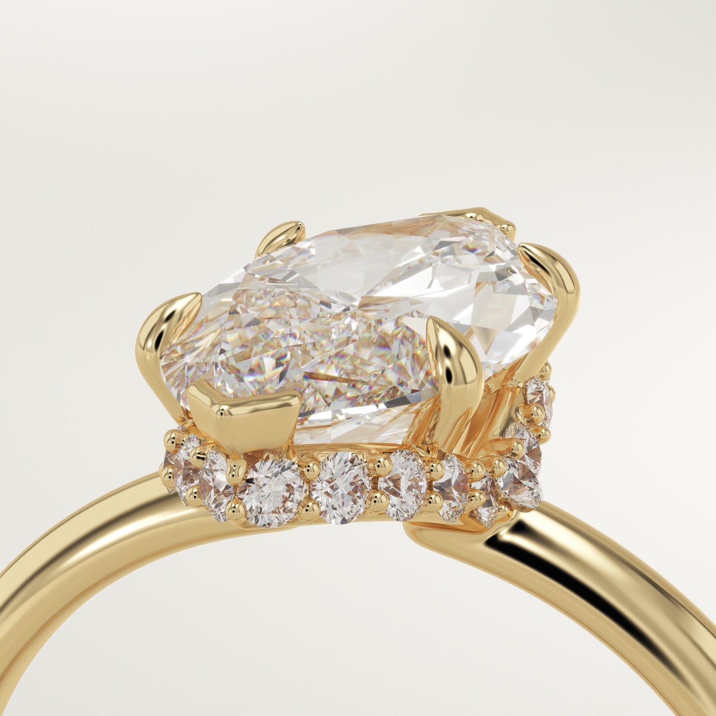 1.75 CT Marquise Cut Hidden Halo Moissanite Engagement Ring