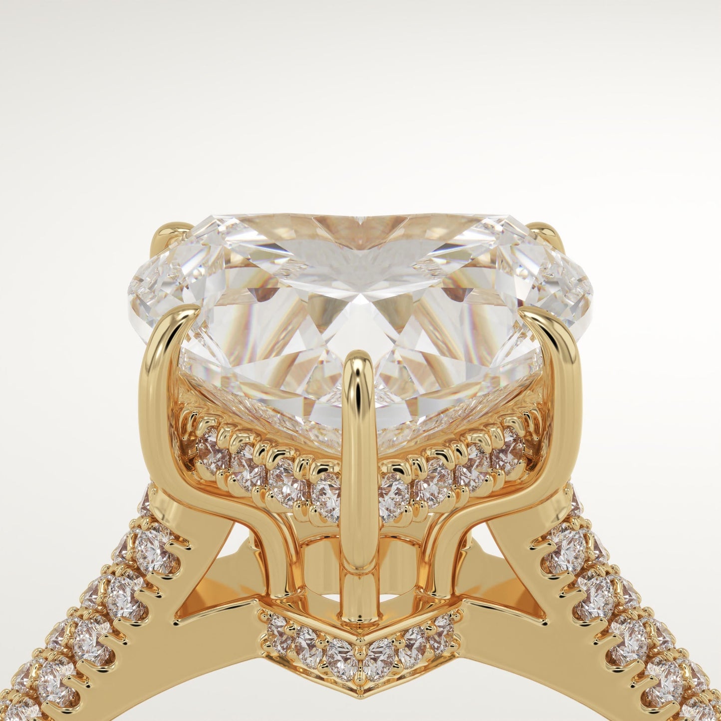 Heart Cut Hidden Halo & Triple Pave Lab-Grown Diamond Engagement Ring