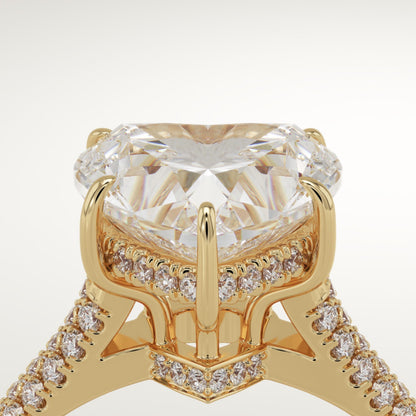 Heart Cut Hidden Halo & Triple Pave Lab-Grown Diamond Engagement Ring
