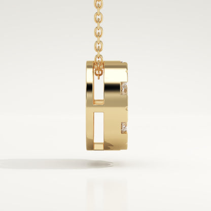 0.54 TCW Round Lab-Grown Diamond Oval Charm Necklace