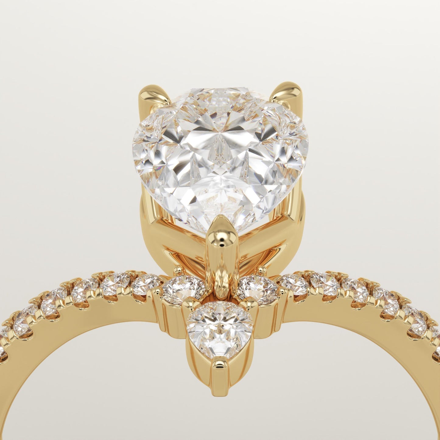 Pear Cut Pave Lab-Grown Diamond Engagement Ring
