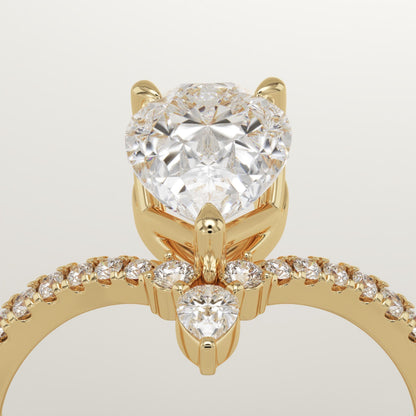Pear Cut Pave Lab-Grown Diamond Engagement Ring