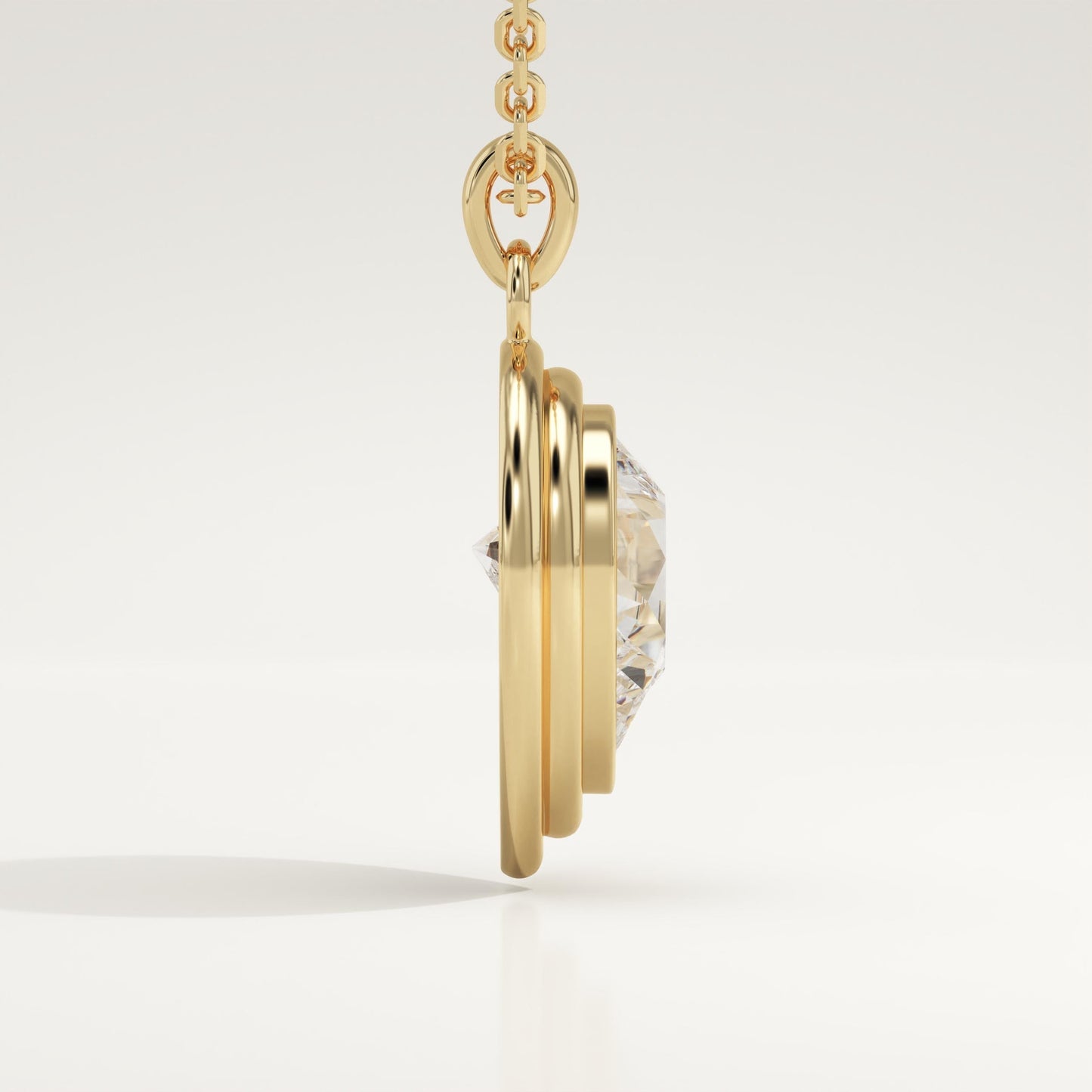 2 CT Pear Lab-Grown Diamond Solitaire & Bezel Necklace