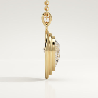 2 CT Pear Lab-Grown Diamond Solitaire & Bezel Necklace