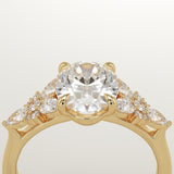 2.0 CT Oval Cut Cluster Lab-Grown Diamond Engagement Ring