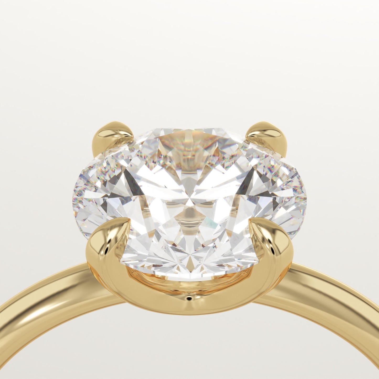 2 CT Round Cut Solitaire Moissanite Engagement Ring