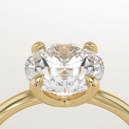 2 CT Round Cut Solitaire Moissanite Engagement Ring