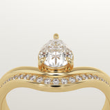 0.65 CT Pear Cut Solitaire Lab-Grown Diamond Bridal Set