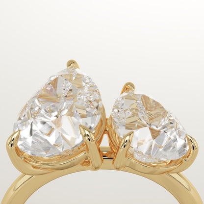 4.5 TCW Pear Cut Toi Et Moi Lab-Grown Diamond Engagement Ring
