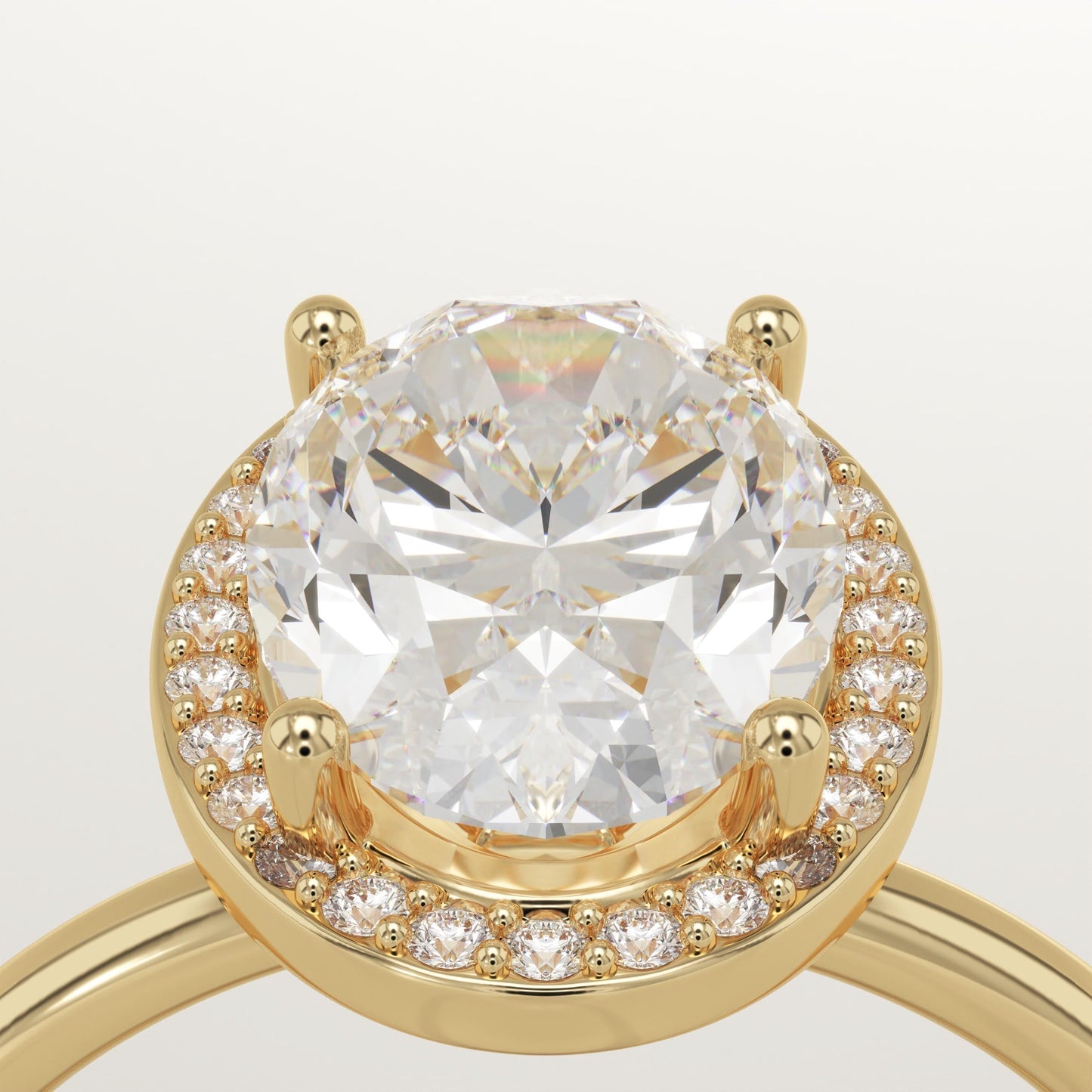 Oval Cut Halo Lab-Grown Diamond Engagement Ring