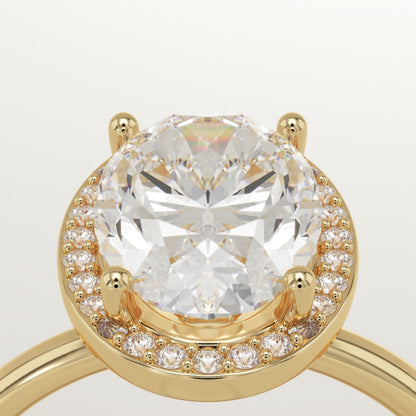 Oval Cut Halo Lab-Grown Diamond Engagement Ring