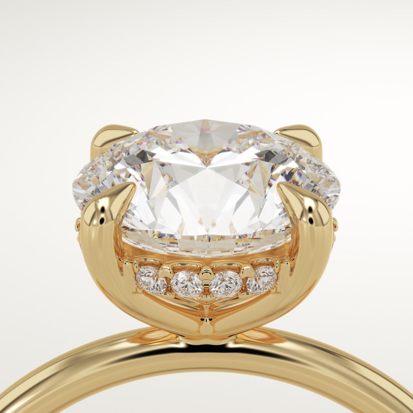 Round Cut Hidden Halo Lab-Grown Diamond Engagement Ring
