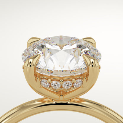 Round Cut Hidden Halo Lab-Grown Diamond Engagement Ring