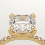 2.0 CT Cushion Cut Pave Lab-Grown Diamond Engagement Ring