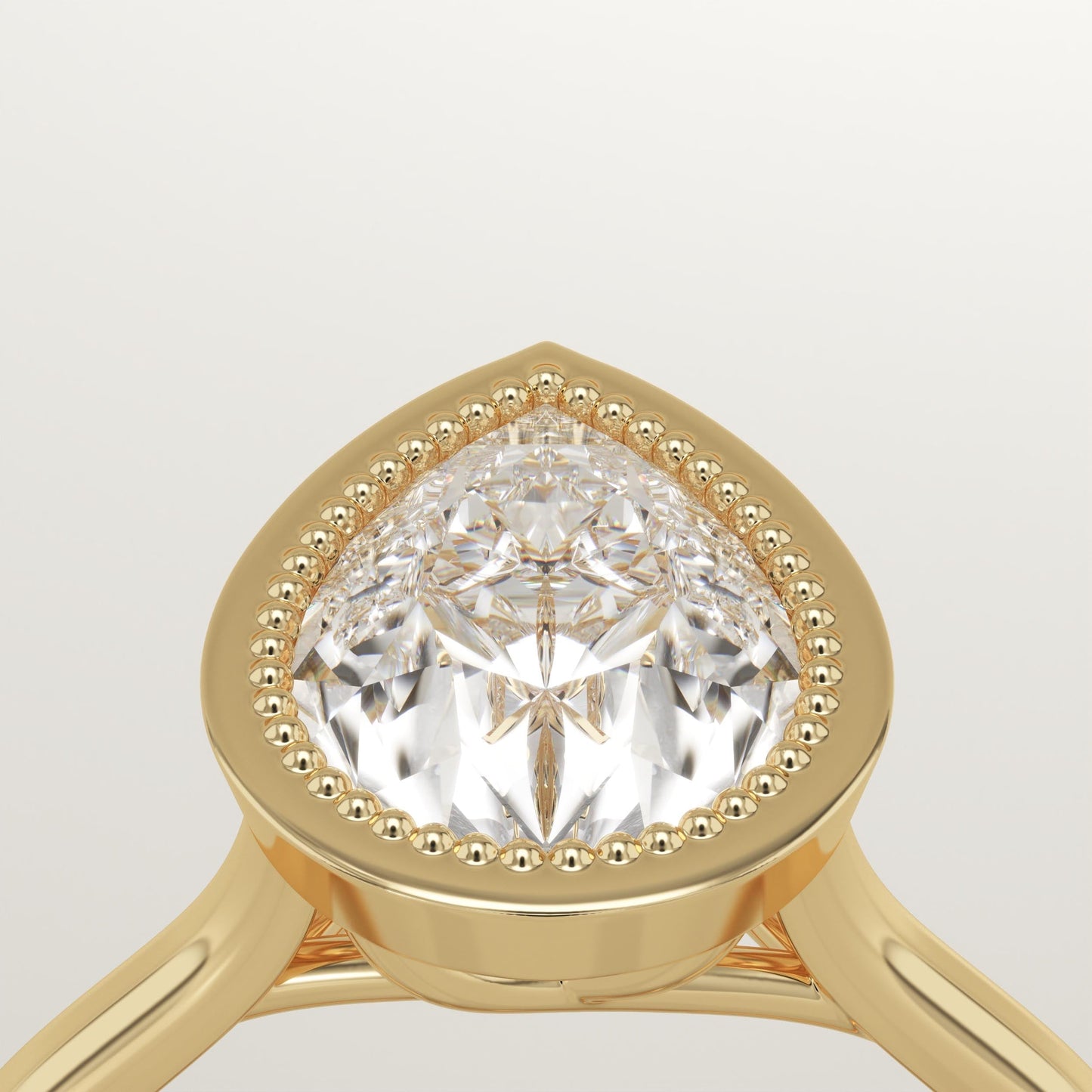 Pear Cut Bezel Lab-Grown Diamond Engagement Ring