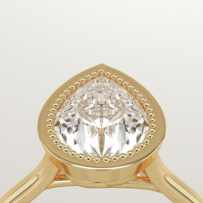 Pear Cut Bezel Lab-Grown Diamond Engagement Ring