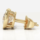 1 TCW Round Bezel Lab-Grown Diamond Stud Earrings