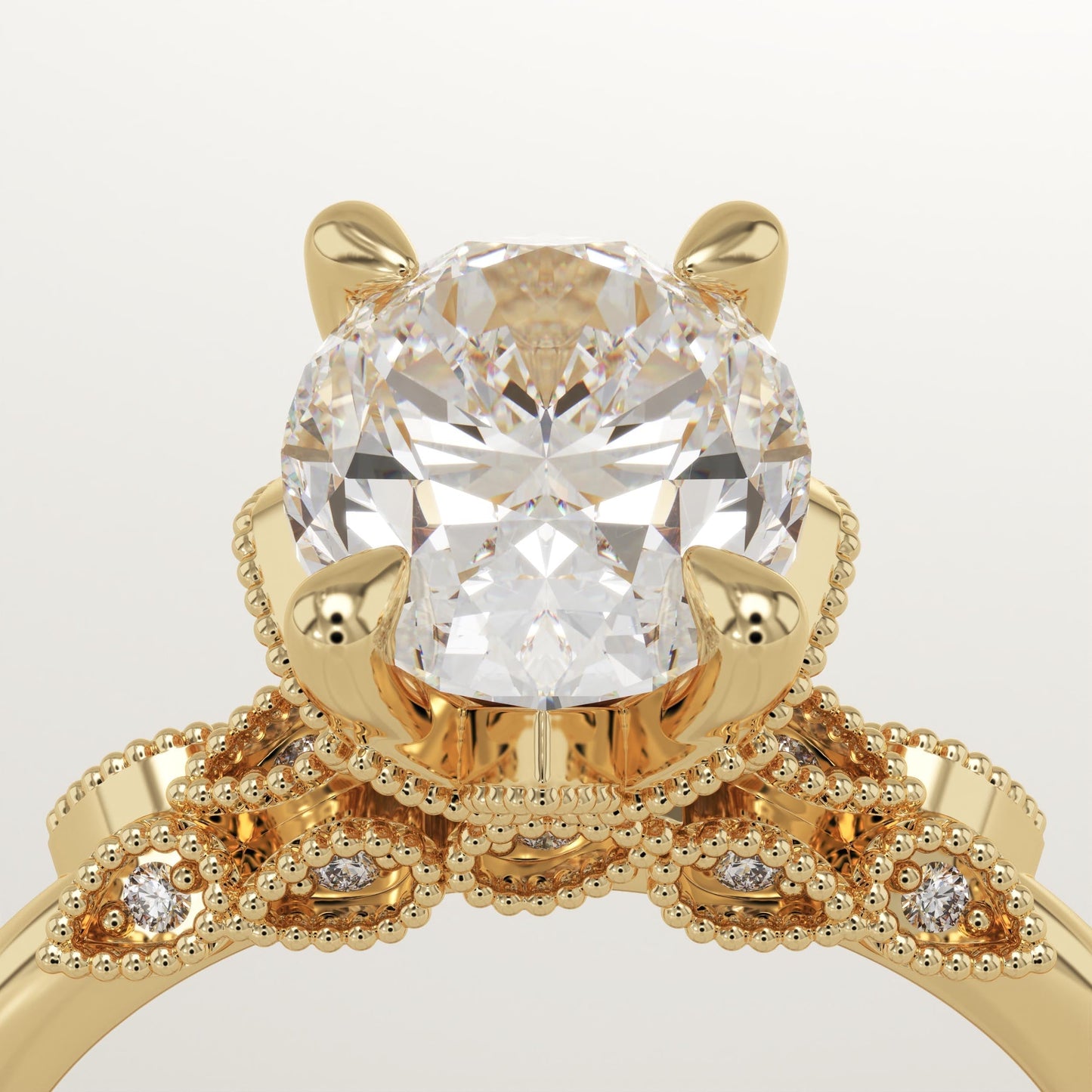 Oval Cut Cluster Lab-Grown Diamond Engagement Ring