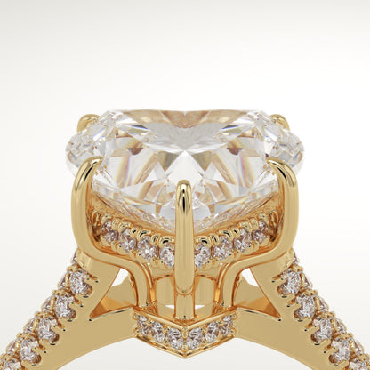 Heart Cut Halo & Pave Split Shank Lab-Grown Diamond Engagement Ring