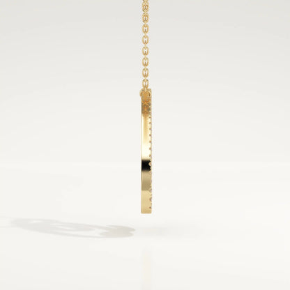 0.187 TCW Round Lab-Grown Diamond Q Initial Necklace