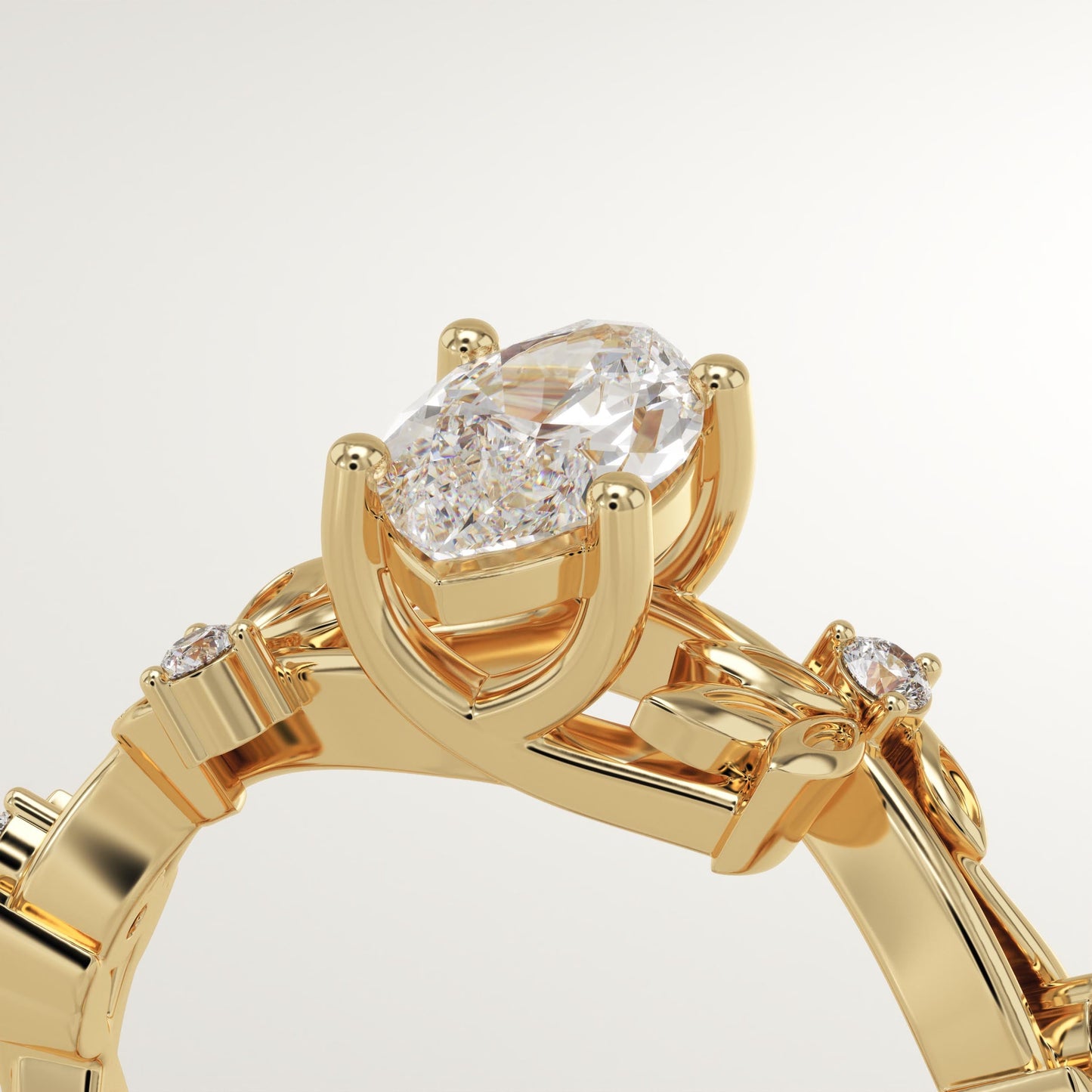 Marquise Cut Nature Inspired Lab-Grown Diamond Engagement Ring