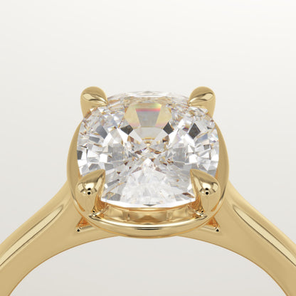 Elongated Cushion Cut Solitaire Cathedral Lab-Grown Diamond Engagement Ring