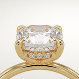 2.0 CT Cushion Cut Hidden Halo Lab-Grown Diamond Engagement Ring