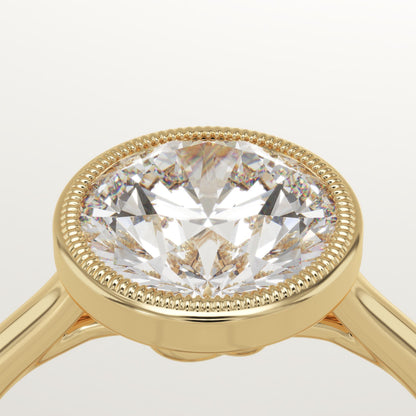 2 CT Round Cut Solitaire Bezel Moissanite Engagement Ring