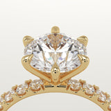 2.0 CT Round Cut Pave Lab-Grown Diamond Engagement Ring