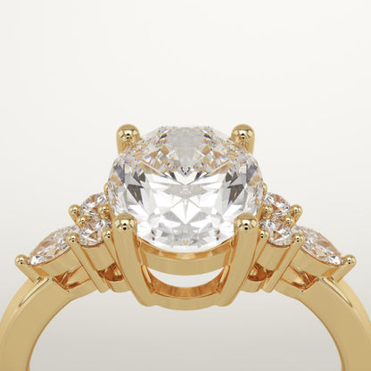 Oval Cut Cluster Lab-Grown Diamond Engagement Ring
